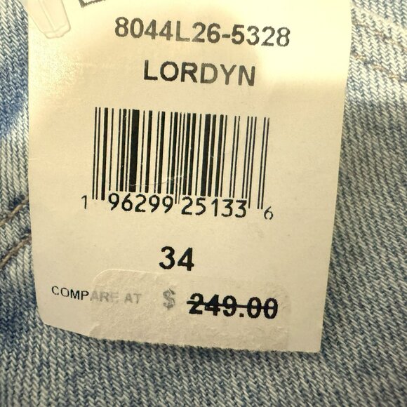 Paige Womens Bella Pleated Trouser Denim Hi Rise  Jeans In Lordyn Sz 34 (40) NEW - Picture 8 of 12